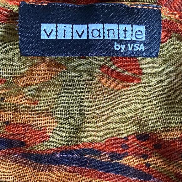 Vivante By VSA Scarf Modal Blend Red Black Green NWT - Picture 4 of 4